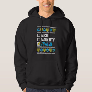 Schöne unartige jüdische hässliche Chanukka Pullov Hoodie