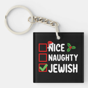 Schöne Unartige Jüdische Weihnachtsliste Familie F Schlüsselanhänger