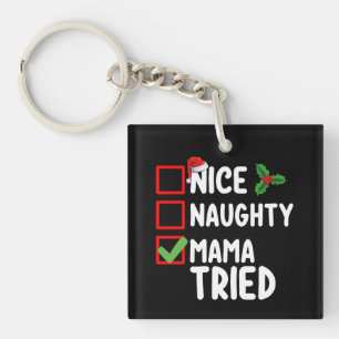 Schöne unartige Mama versuchte Weihnachtsliste Fei Schlüsselanhänger
