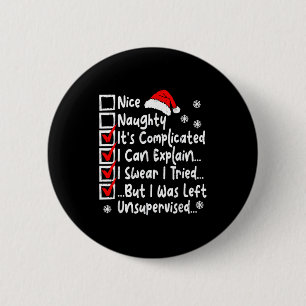 Schöne Unartige Multi-Checkliste Lustige Weihnacht Button