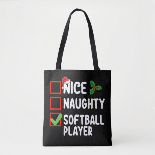 Schöne unartige Softball-Spielerin Weihnachtsliste Tasche