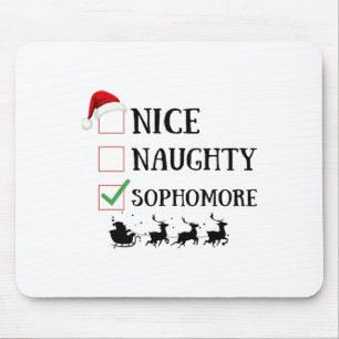 Schöne unartige Studentin lustige Weihnachtsliste Mousepad