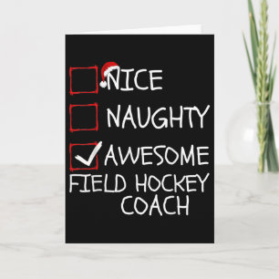 Schöne Unartige Tolles Feldhockey-Trainer Weihnach Karte
