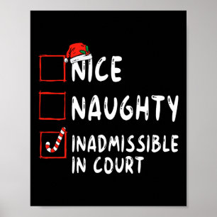Schöne Unartige Unzulässige Weihnachtsliste Vor Ge Poster