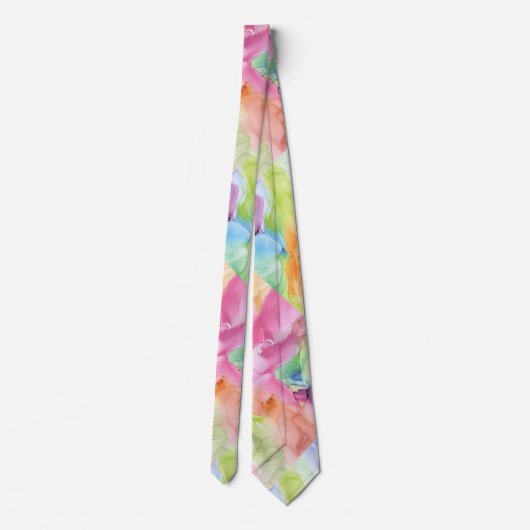 Schöne und Abstrakte Pastell Wirbel Neck Tie Krawatte (Rückseite)