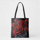 Schöne und Atemberaubende Rote Rose Blumendesign Tasche (Vorderseite)