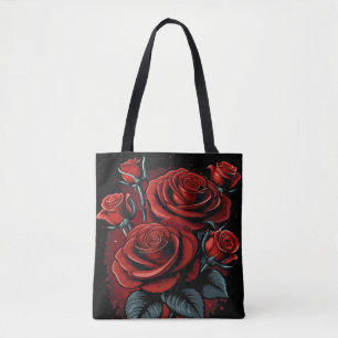 Schöne und Atemberaubende Rote Rose Blumendesign Tasche