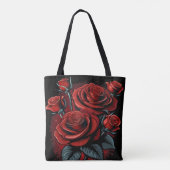 Schöne und Atemberaubende Rote Rose Blumendesign Tasche (Rückseite)