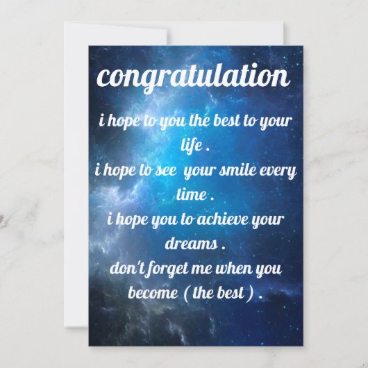 schöne und beste Einladung Gratulation (Vorderseite)