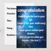schöne und beste Einladung Gratulation (Vorne/Hinten)