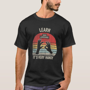 Schöne und coole Retro-Vintage-Lern-Gebärdensprach T-Shirt