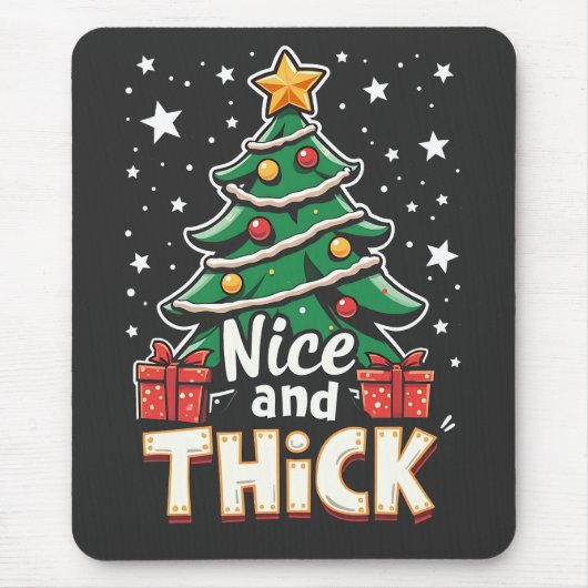 Schöne und dick Funny Weihnachtsbaum Xmas Mousepad (Vorne)