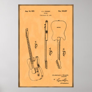 Schöne und einzigartige elektrische Gitarre Patent Poster