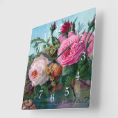 Schöne und elegante Rose Quadratische Wanduhr (Winkel)