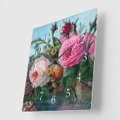 Schöne und elegante Rose Quadratische Wanduhr (Winkel)