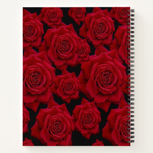 Schöne und elegante Rote Rose Bloom - Monogramm Notizblock (Rückseite)