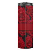 Schöne und elegante Rote Rose Bloom-Monogramm Thermosbecher (Rückseite)