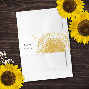 Schöne und elegante Sonnenblumen Hochzeit im Herbs Einladungsbanderole