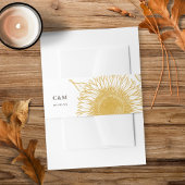 Schöne und elegante Sonnenblumen Hochzeit im Herbs Einladungsbanderole