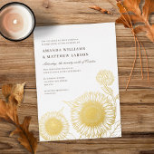 Schöne und elegante Sonnenblumen Hochzeit im Herbs Folieneinladung