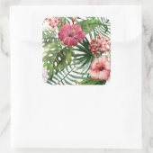 Schöne und elegante tropische Pflanzen | SIEGEL Quadratischer Aufkleber (Tasche)