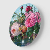 Schöne und elegante Vintage Rose drucken Große Wanduhr (Winkel)