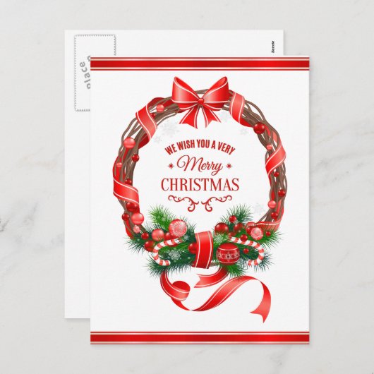 Schöne und elegante Weihnachtsfeier Postkarte (Vorne/Hinten)