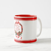 Schöne und elegante Weihnachtskranz-Tasse Zweifarbige Tasse (VorderseiteRechts)