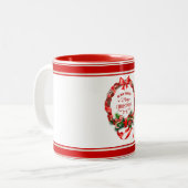 Schöne und elegante Weihnachtskranz-Tasse Zweifarbige Tasse (Vorderseite Links)