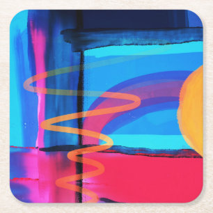 Schöne und farbenfrohe Abstrakte Kunstwerke Rechteckiger Pappuntersetzer