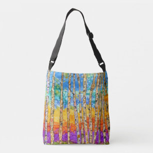 Schöne und farbenfrohe Aspen Trees Tote Tag Tragetaschen Mit Langen Trägern