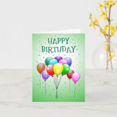 Schöne und farbenfrohe Ballons Karte (Gelbe Blume)