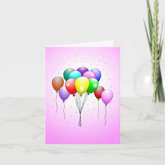 Schöne und farbenfrohe Ballons Karte (Vorderseite)