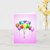 Schöne und farbenfrohe Ballons Karte (Gelbe Blume)