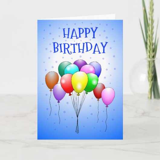 Schöne und farbenfrohe Ballons Karte (Vorderseite)