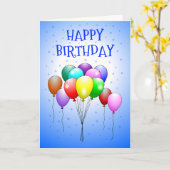 Schöne und farbenfrohe Ballons Karte (Gelbe Blume)