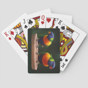 Schöne und farbenfrohe blaue Grüne und orangefarbe Spielkarten