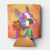 Schöne und farbenfrohe Boston Terrier Dosenkühler (Rückseite)