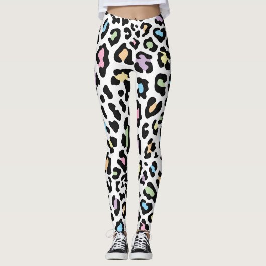 Schöne und farbenfrohe Cheetah Print Leggings (Vorderseite)