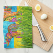 Schöne und farbenfrohe Elefanten Küchentücher (Viertel Falte)