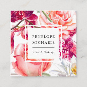 Schöne und farbenfrohe florale Visitenkarte