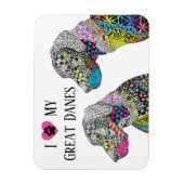 Schöne und farbenfrohe Great Danes Magnet 3"x4" (Vertikal)