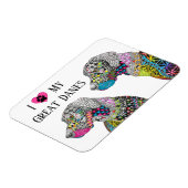 Schöne und farbenfrohe Great Danes Magnet 3"x4" (Linke Seite)