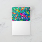 Schöne und farbenfrohe Koi Pond Grußkarte Karte (Innenseite)