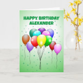 Schöne und farbenfrohe Luftballons Karte (Gelbe Blume)