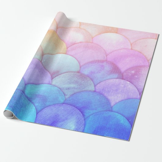 Schöne und farbenfrohe Meerjungenskala Geschenkpapier (Ungerollt)