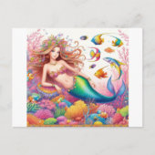 Schöne und farbenfrohe Meerjungfrau Postkarte (Vorderseite)