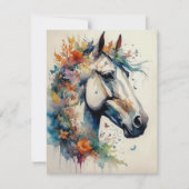 Schöne und farbenfrohe Pferdegrußkarte Einladung (Vorderseite)