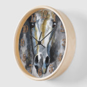 Schöne und farbenfrohe Pferdeklemme Uhr (Winkel)