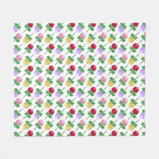 Schöne und farbenfrohe Rosen Fleecedecke (Vorderseite (Horizontal))